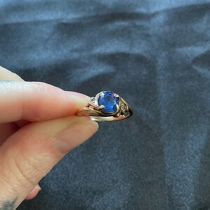 10k Sapphire and Diamond Gold Ring size 6.5